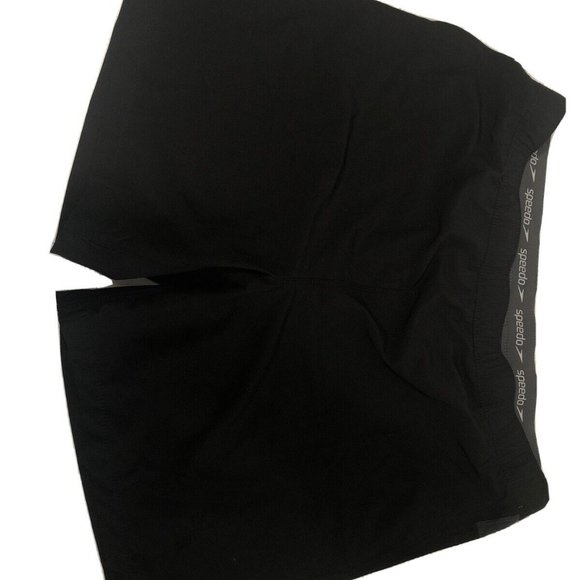 Mens XXL Black Speedo Swim Trunks, drawstring closure, pockets-Preowned - Picture 2 of 3